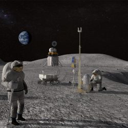 NASA artist concept of EVA Astronauts working on the Lunar surface. Image credit: NASA