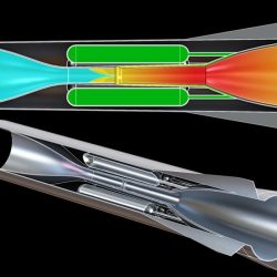 Illustration of scramjet hypersonic propulsion engine design by UCF, which will be used to investigate the flow conditions and the adaptive morphing engine control system designs.