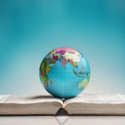 globe and book