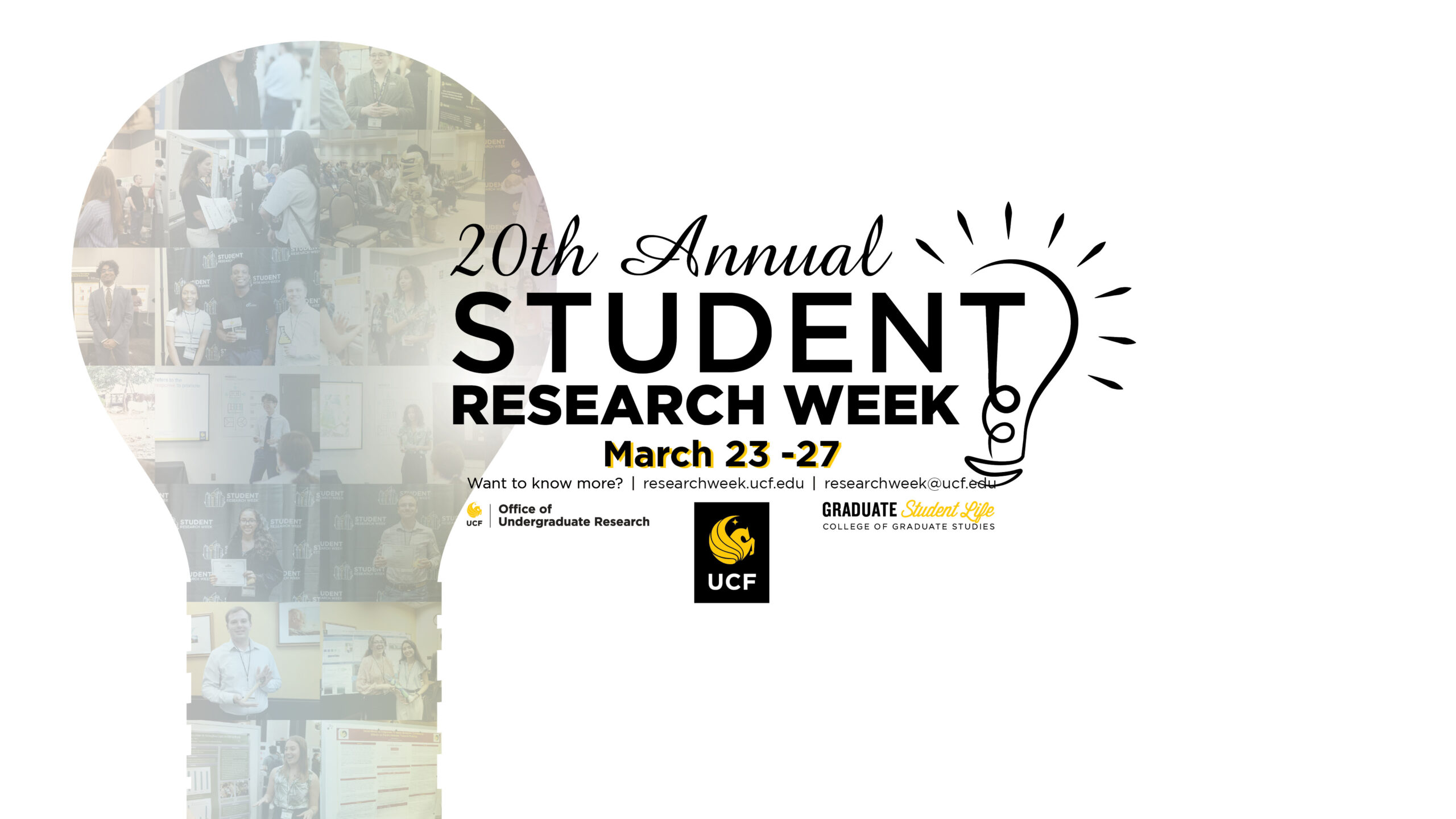 College of Graduate Studies and Office of Undergraduate Research invites you to attend the  2026 Student Scholar Symposium between March 23 through 27.